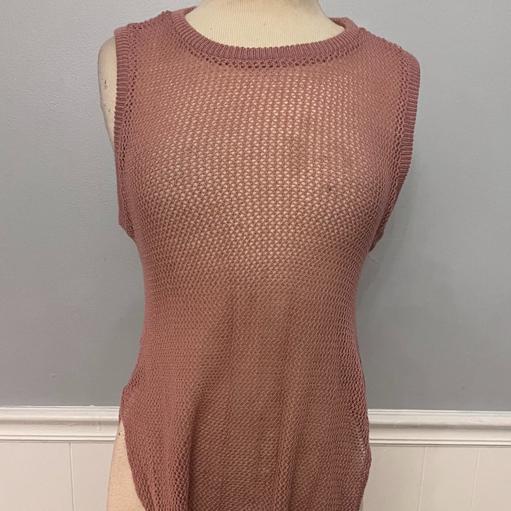 Mauve Mesh Coverup Top